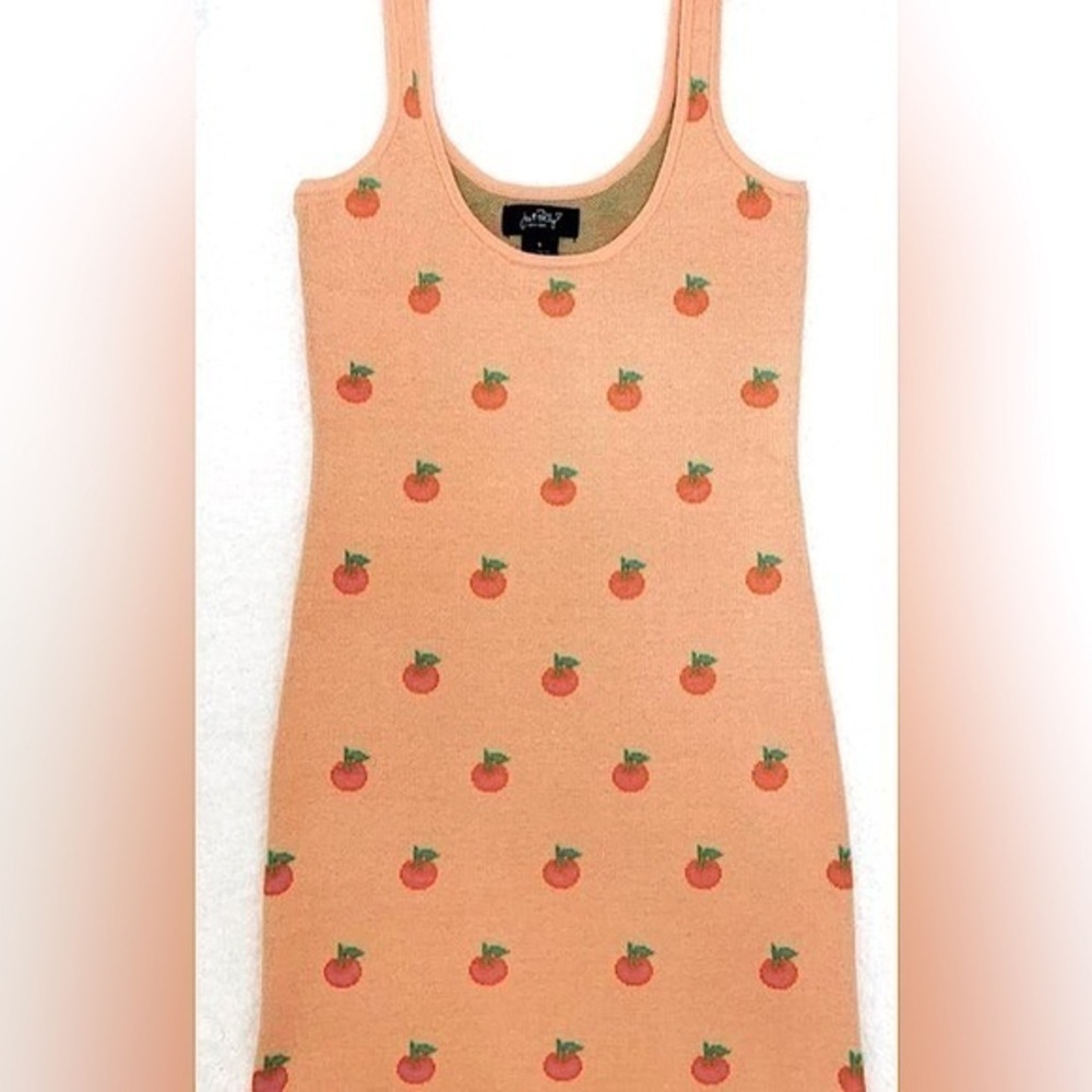 Forever 21 “Just Polly” orange printed knit dress, size L